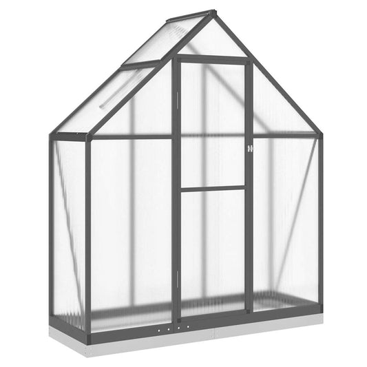 Greenhouse with Base Frame Anthracite 169x58x202 cm Aluminium Greenhouse with Base Frame Anthracite 169x58x202 cm Aluminium
