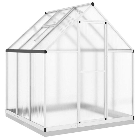 Greenhouse with Base Frame Silver 169x169x202 cm Aluminium Greenhouse with Base Frame Silver 169x169x202 cm Aluminium