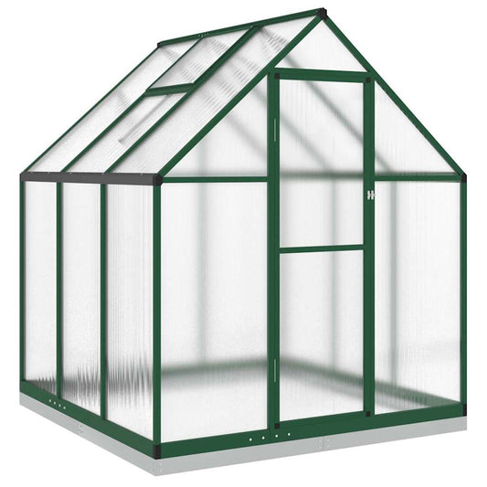 Greenhouse with Base Frame Green 169x169x202 cm Aluminium Greenhouse with Base Frame Green 169x169x202 cm Aluminium
