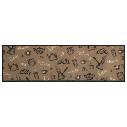 Kitchen Rug Washable Morning Brown 45x150 cm Velvet Kitchen Rug Washable Morning Brown 45x150 cm Velvet