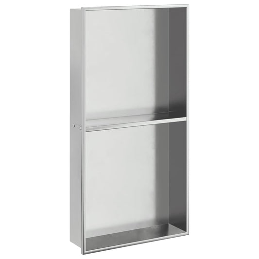 Shower Niche Brushed Silver 32x62x9 cm Stainless Steel Shower Niche Brushed Silver 32x62x9 cm Stainless Steel
