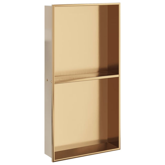 Shower Niche Brushed Gold 32x62x9 cm Stainless Steel Shower Niche Brushed Gold 32x62x9 cm Stainless Steel