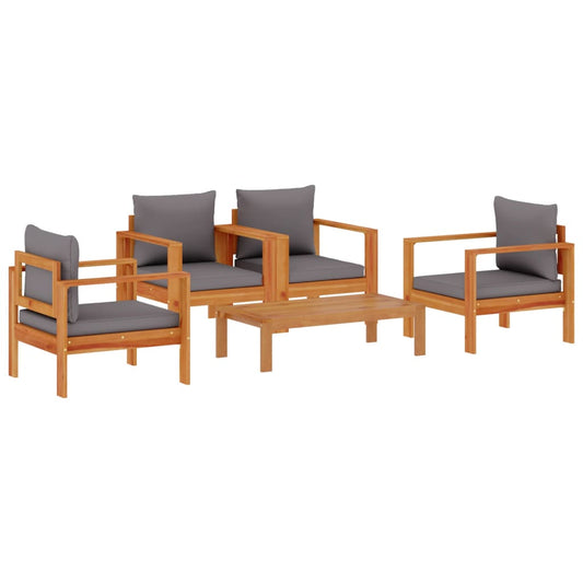 5 Piece Garden Sofa Set with Cushions Solid Wood Acacia 5 Piece Garden Sofa Set with Cushions Solid Wood Acacia