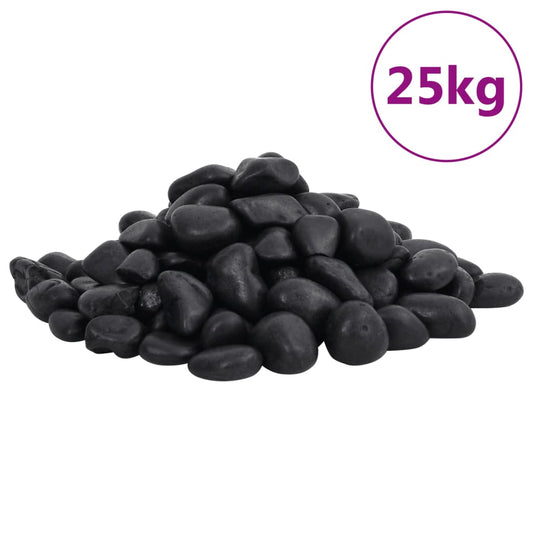 Polished Pebbles 25 kg Black 2-5 cm Polished Pebbles 25 kg Black 2-5 cm