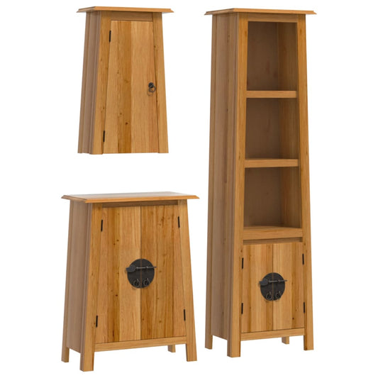 3 Piece Bathroom Furniture Set Solid Wood Pine 3 Piece Bathroom Furniture Set Solid Wood Pine