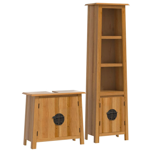 2 Piece Bathroom Furniture Set Solid Wood Pine 2 Piece Bathroom Furniture Set Solid Wood Pine