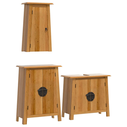 3 Piece Bathroom Furniture Set Solid Wood Pine 3 Piece Bathroom Furniture Set Solid Wood Pine