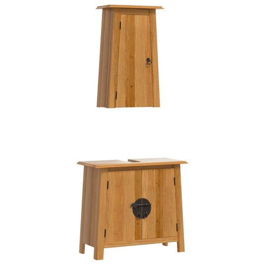2 Piece Bathroom Furniture Set Solid Wood Pine 2 Piece Bathroom Furniture Set Solid Wood Pine