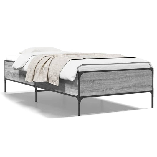 Bed Frame without Mattress Grey Sonoma 100x200 cm Bed Frame without Mattress Grey Sonoma 100x200 cm