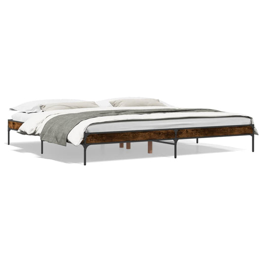 Bed Frame without Mattress Smoked Oak 200x200 cm Bed Frame without Mattress Smoked Oak 200x200 cm
