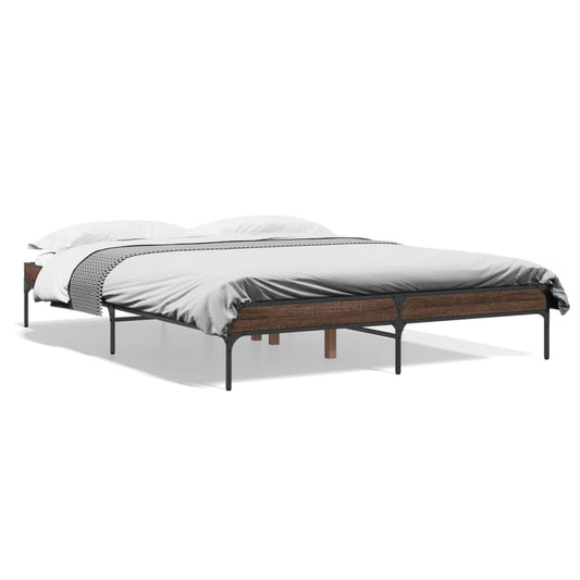 Bed Frame without Mattress Brown Oak 140x200 cm Bed Frame without Mattress Brown Oak 140x200 cm