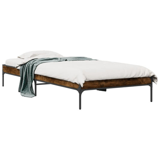 Bed Frame without Mattress Smoked Oak 100x200 cm Bed Frame without Mattress Smoked Oak 100x200 cm