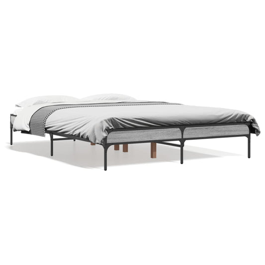 Bed Frame without Mattress Grey Sonoma 140x190 cm Bed Frame without Mattress Grey Sonoma 140x190 cm