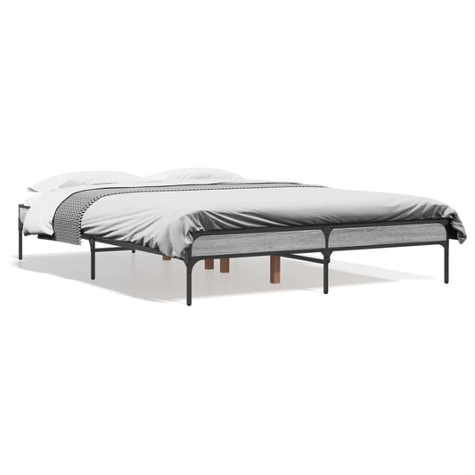 Bed Frame without Mattress Grey Sonoma 135x190 cm Bed Frame without Mattress Grey Sonoma 135x190 cm