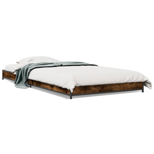Bed Frame without Mattress Smoked Oak 100x200 cm Bed Frame without Mattress Smoked Oak 100x200 cm