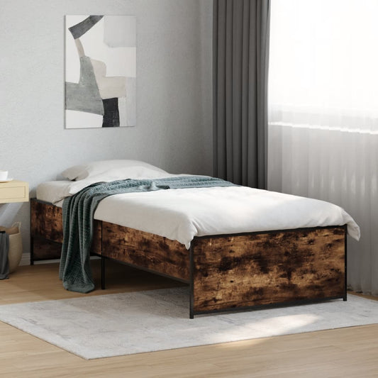 Bed Frame without Mattress Smoked Oak 100x200 cm Bed Frame without Mattress Smoked Oak 100x200 cm