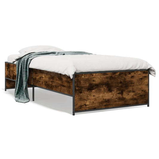 Bed Frame without Mattress Smoked Oak 75x190 cm Bed Frame without Mattress Smoked Oak 75x190 cm