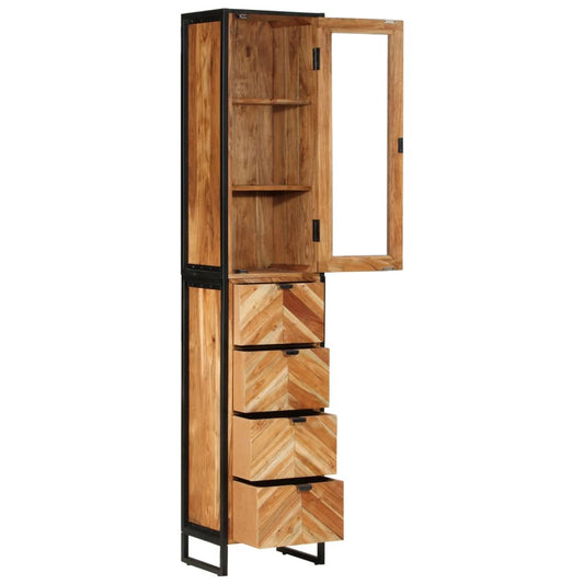 Bathroom Cabinet 40x27x190 cm Iron and Solid Wood Acacia Bathroom Cabinet 40x27x190 cm Iron and Solid Wood Acacia