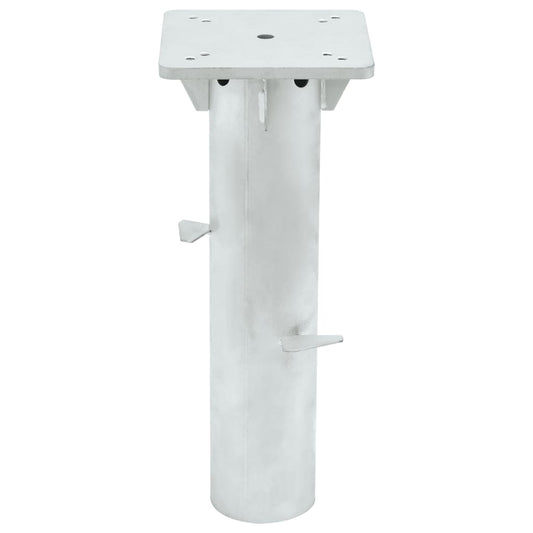 In-Ground Parasol Base Silver 16x16x39.5 cm Steel In-Ground Parasol Base Silver 16x16x39.5 cm Steel