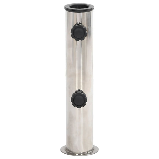 Parasol Base for Ø38/48 mm Pole Silver Stainless Steel Parasol Base for Ø38/48 mm Pole Silver Stainless Steel