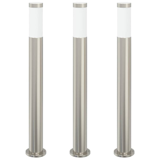 Bollard Lights 3pcs 80 cm Stainless Steel IP44 Bollard Lights 3pcs 80 cm Stainless Steel IP44