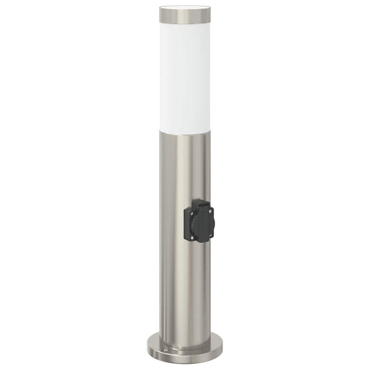Bollard Light with Outlet 50 cm Stainless Steel IP44 Bollard Light with Outlet 50 cm Stainless Steel IP44