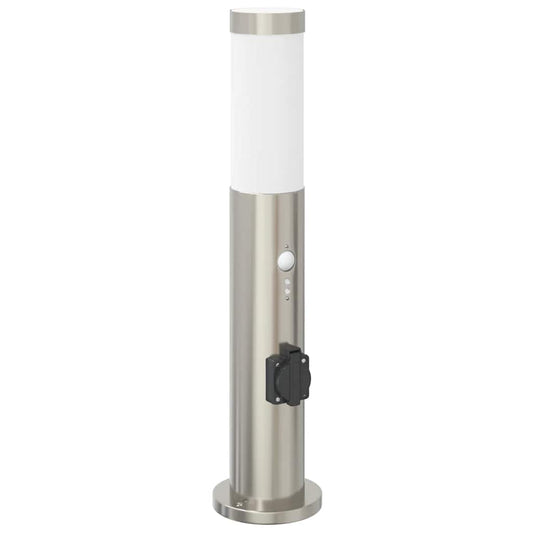 Bollard Light with Sensor&Outlet 50 cm Stainless Steel IP44 Bollard Light with Sensor&Outlet 50 cm Stainless Steel IP44