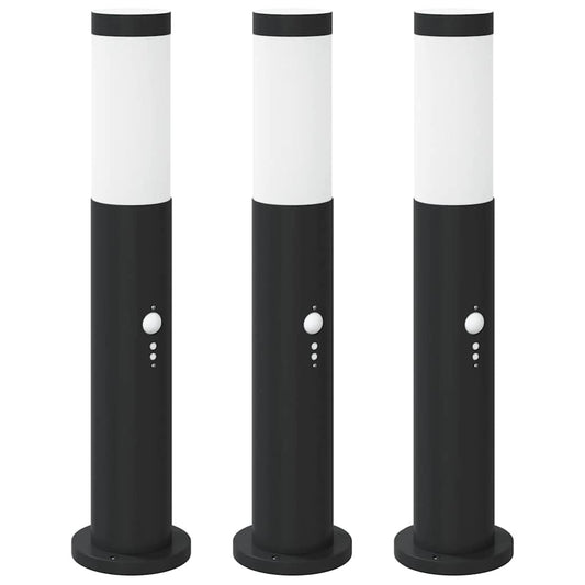 Bollard Lights with Sensor 3pcs 50 cm Stainless Steel IP44 Bollard Lights with Sensor 3pcs 50 cm Stainless Steel IP44