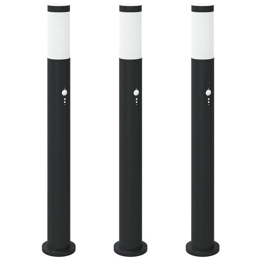 Bollard Lights with Sensor 3pcs 80 cm Stainless Steel IP44 Bollard Lights with Sensor 3pcs 80 cm Stainless Steel IP44