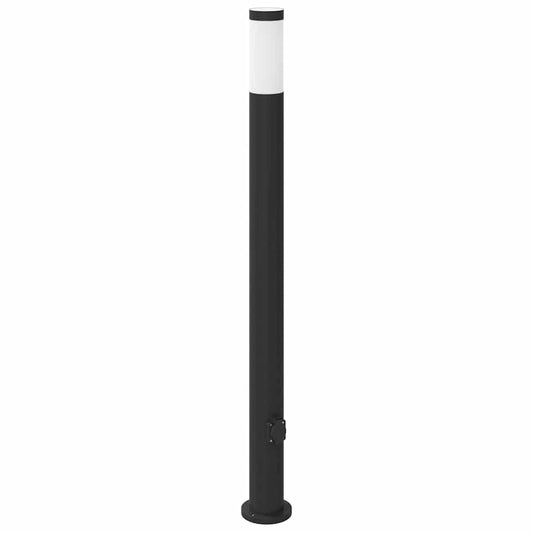 Bollard Light with Outlet 110 cm Stainless Steel IP44 Bollard Light with Outlet 110 cm Stainless Steel IP44
