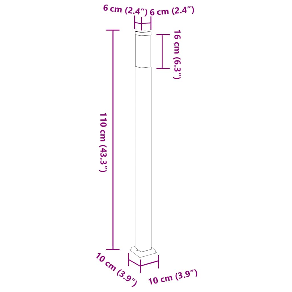 Bollard Lights 3 pcs 110 cm Stainless Steel IP44