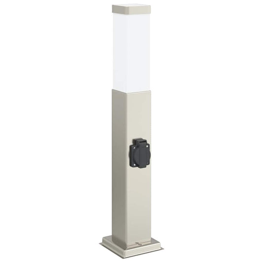 Bollard Light with Outlet 50 cm Stainless Steel IP44 Bollard Light with Outlet 50 cm Stainless Steel IP44
