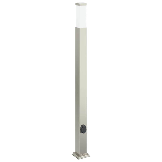 Bollard Light with Outlet 110 cm Stainless Steel IP44 Bollard Light with Outlet 110 cm Stainless Steel IP44