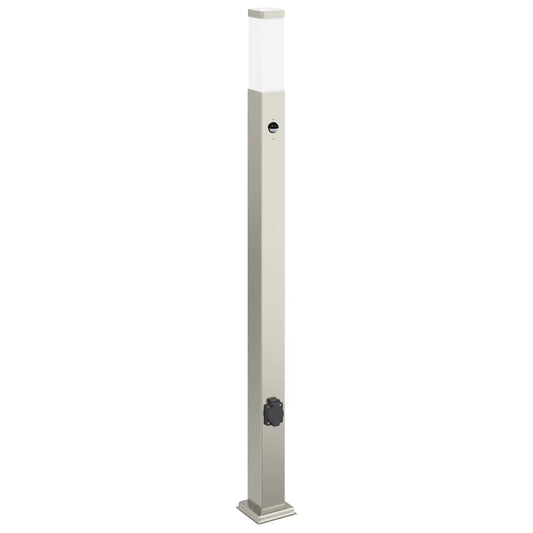 Bollard Light with Sensor&Outlet 110 cm Stainless Steel IP44 Bollard Light with Sensor&Outlet 110 cm Stainless Steel IP44