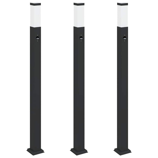 Bollard Lights with Sensor 3 pcs 110 cm Black IP44 Bollard Lights with Sensor 3 pcs 110 cm Black IP44