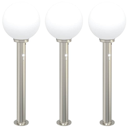 Bollard Lights with Sensor 3 pcs 80 cm Stainless Steel IP44 Bollard Lights with Sensor 3 pcs 80 cm Stainless Steel IP44