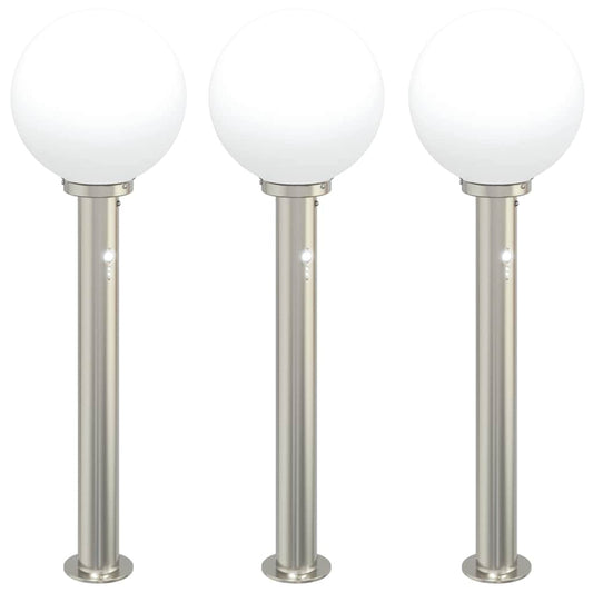 Bollard Lights with Sensor 3 pcs 80 cm Stainless Steel IP44 Bollard Lights with Sensor 3 pcs 80 cm Stainless Steel IP44