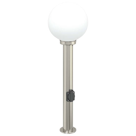 Bollard Light with Outlet 80 cm Stainless Steel IP44 Bollard Light with Outlet 80 cm Stainless Steel IP44