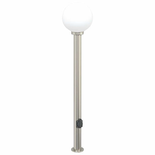 Bollard Light with Outlet 120 cm Stainless Steel IP44 Bollard Light with Outlet 120 cm Stainless Steel IP44