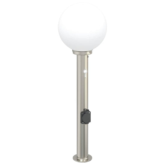 Bollard Light with Sensor&Outlet 80 cm Stainless Steel IP44 Bollard Light with Sensor&Outlet 80 cm Stainless Steel IP44