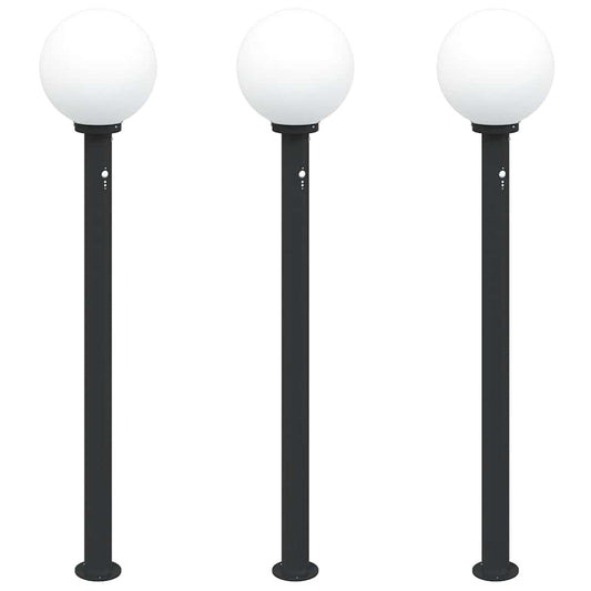 Bollard Lights with Sensor 3 pcs 120 cm Black IP44 Bollard Lights with Sensor 3 pcs 120 cm Black IP44