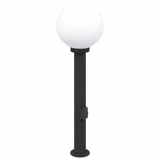 Bollard Light with Outlet 80 cm Black IP44 Bollard Light with Outlet 80 cm Black IP44