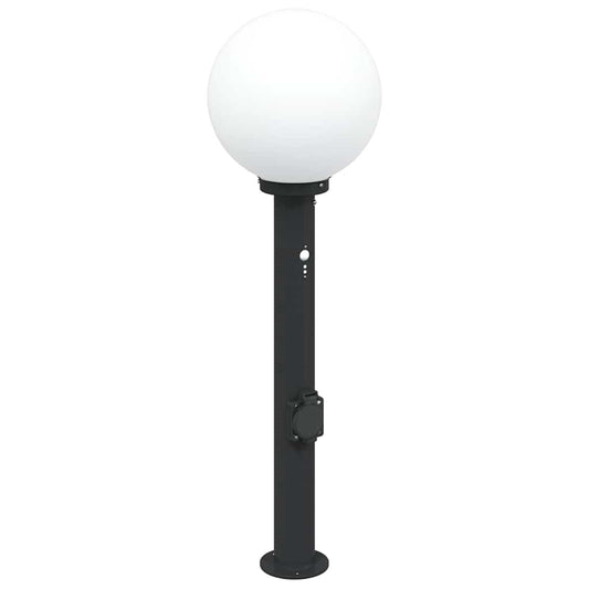 Bollard Light with Sensor&Outlet 80 cm Black IP44 Bollard Light with Sensor&Outlet 80 cm Black IP44