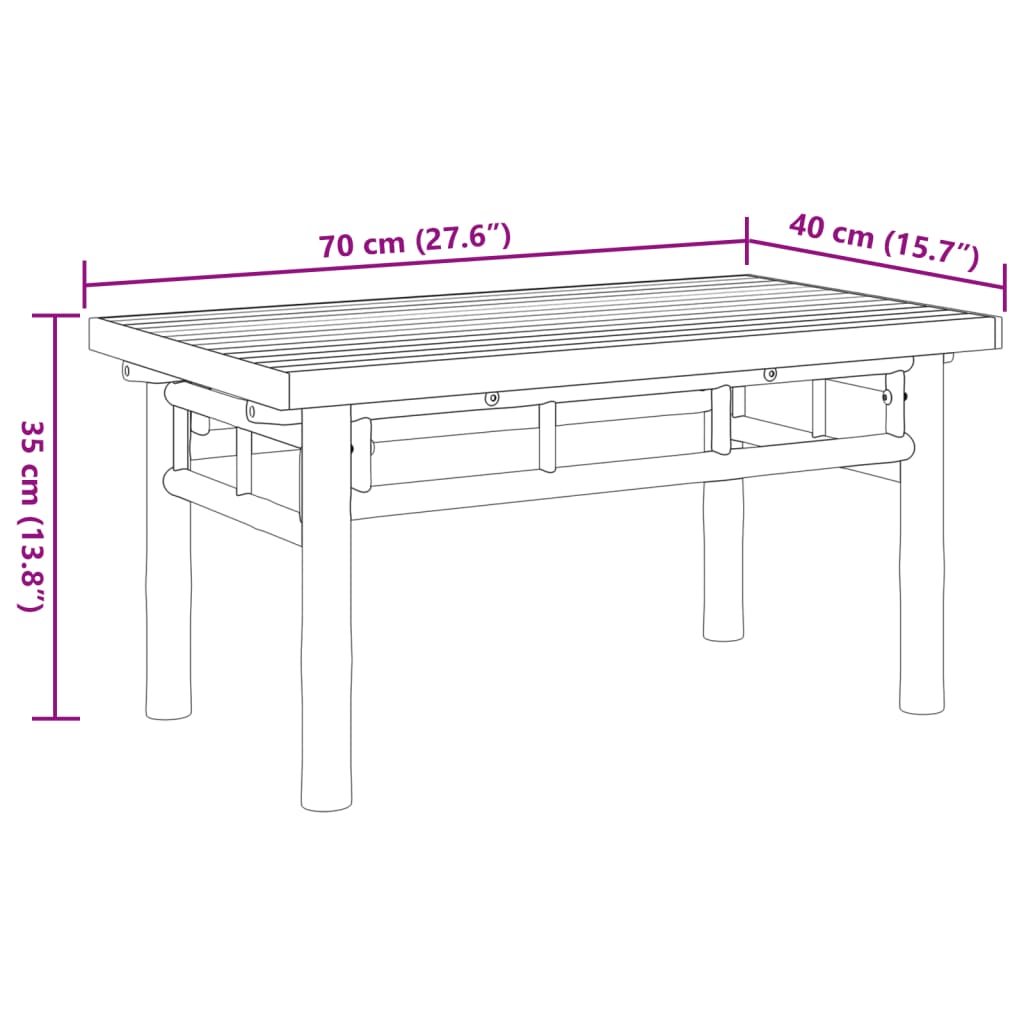 Coffee Table 70x40x35 cm Bamboo