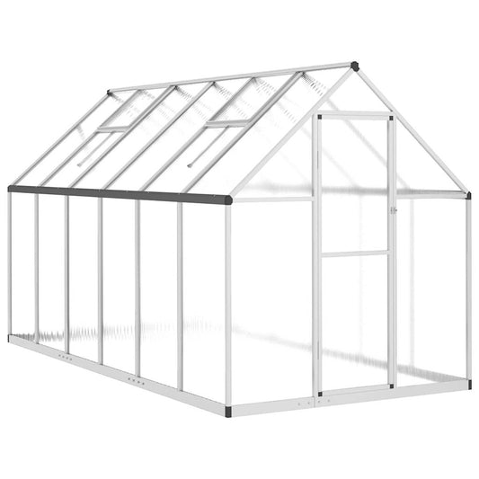 Greenhouse with Base Frame Silver 334x169x195 cm Aluminium Greenhouse with Base Frame Silver 334x169x195 cm Aluminium