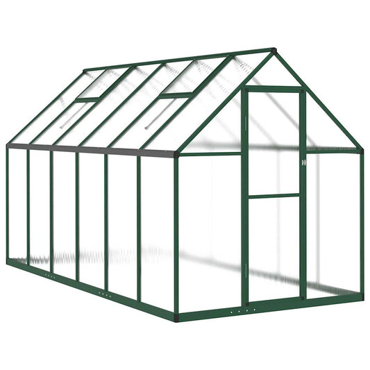 Greenhouse with Base Frame Green 334x169x195 cm Aluminium Greenhouse with Base Frame Green 334x169x195 cm Aluminium