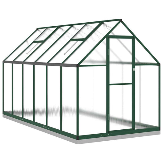 Greenhouse with Base Frame Green 334x169x202 cm Aluminium Greenhouse with Base Frame Green 334x169x202 cm Aluminium