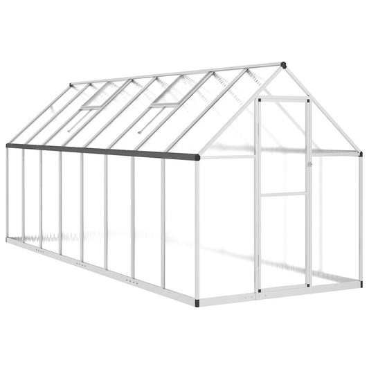 Greenhouse with Base Frame Silver 445x169x195 cm Aluminium Greenhouse with Base Frame Silver 445x169x195 cm Aluminium