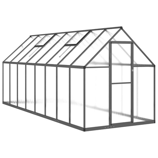 Greenhouse with Base Frame Anthracite 445x169x195 cm Aluminium Greenhouse with Base Frame Anthracite 445x169x195 cm Aluminium