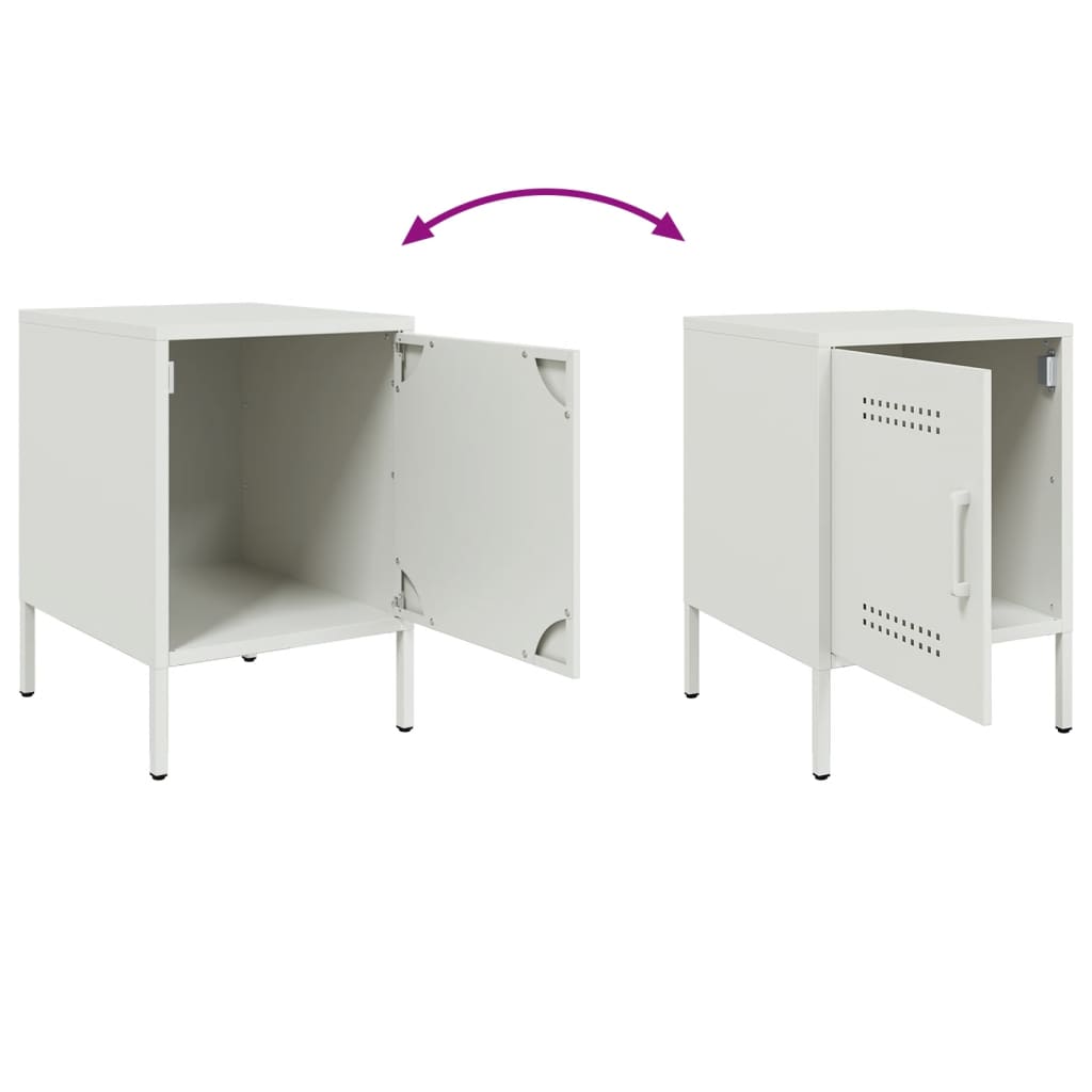 Bedside Cabinets 2 pcs White 36x39x50,5 cm Steel